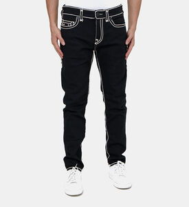 Contrasted Lines 5-pockets Denim Pants
