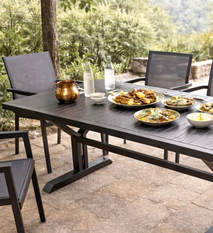 Home Deco and More Tiffany Extendable Dining Table, Grey, Packshot View