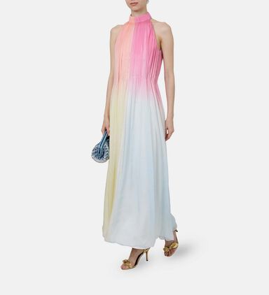 Gradient Pleated Maxi Dress