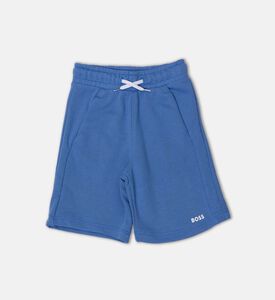 Elastic Waistband Embroided Logo Slip Pockets Shorts