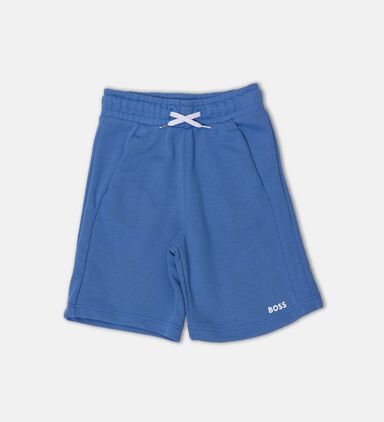Elastic Waistband Embroided Logo Slip Pockets Shorts