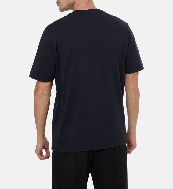 Maison Kitsune Casual Fox-embroidery T-shirt, Black, L, Model View