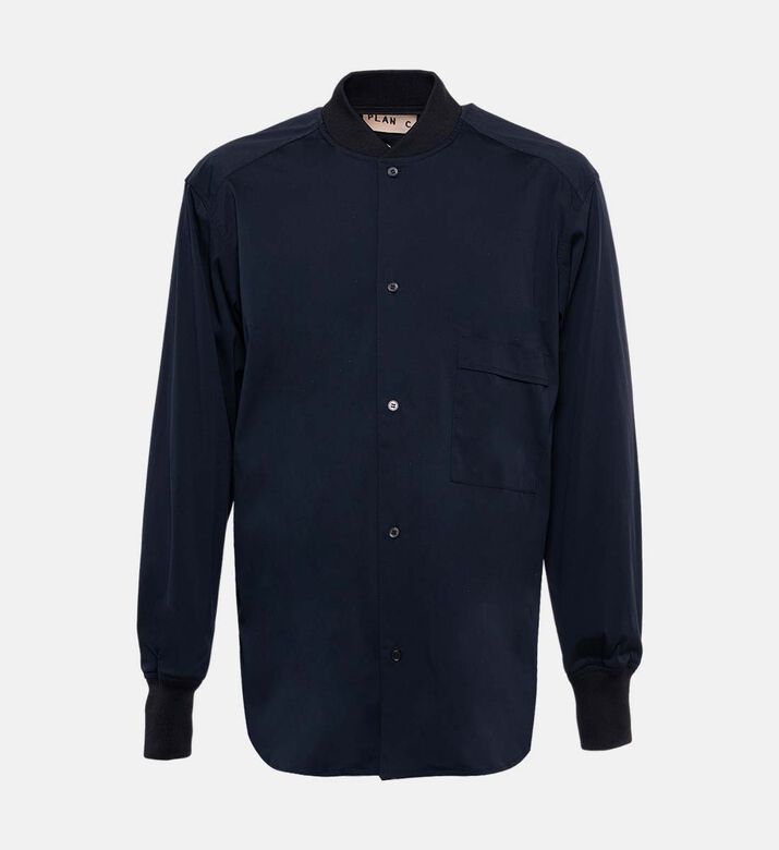 Plan C Button Closure Ribbed Cuffs Shirt, Packshot View