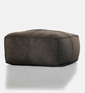 Home Deco and More Elmer Suede Leather Square Pouf, Packshot View