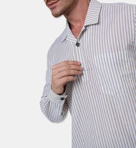 Corneliani Striped Popover Shirt, Model View