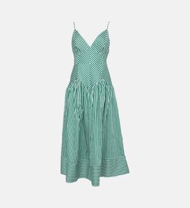 Cotton Stripe Pattern Sleeveless Dress Cotton Stripe Pattern Sleeveless Dress