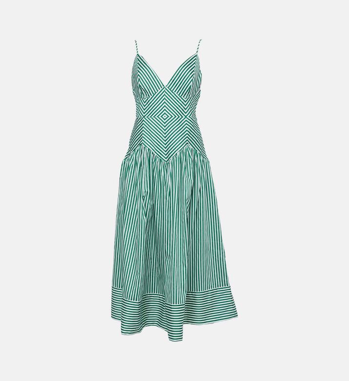 Cotton Stripe Pattern Sleeveless Dress Cotton Stripe Pattern Sleeveless Dress