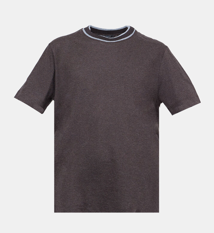 Striped Ribbing Neck T-shirt
