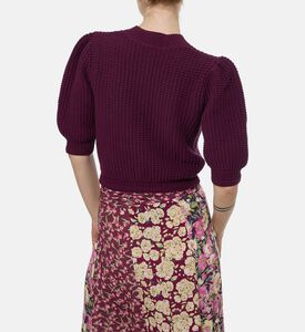 Ba and Sh Button-down Long-sleeve Cardigan, Purple, Xs, Model View