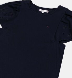 فستان بأكمام قصيرة واسع بياقة دائرية