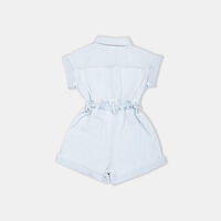 Girl Light-washed Cotton Denim Jumpsuit