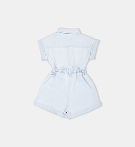 جمبسوت دنيم قطن بلون باهت للبنات