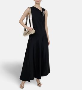 Jil Sander Enverse Satin One-shoulder Evening Dress, Black, 40, Model View