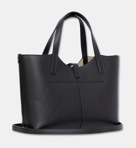 Strathberry Kite Fine Grain Leather Midi Tote Bag, Black, Packshot View