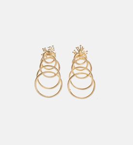 أقراط مستديرة مغطاة بالذهب عيار 18 قيراط