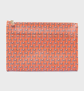 Maya.M Logo-pattern Vegan Ipad Pouch, Orange, Packshot View