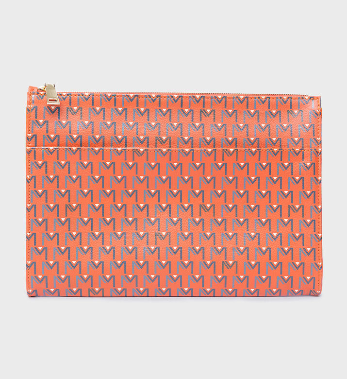 Maya.M Logo-pattern Vegan Ipad Pouch, Orange, Packshot View
