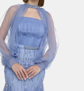 فستان مزين بأحجار الراين بشكل حورية بحر