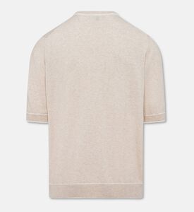 Carter and White Masha Contrast Piping T-shirt, Light-beige, M, Packshot View