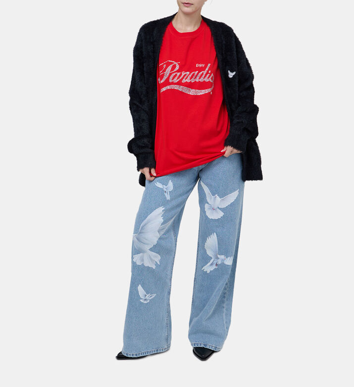 Rhinestones Oversized Top