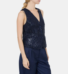 Sequined Button-up Waistcoat