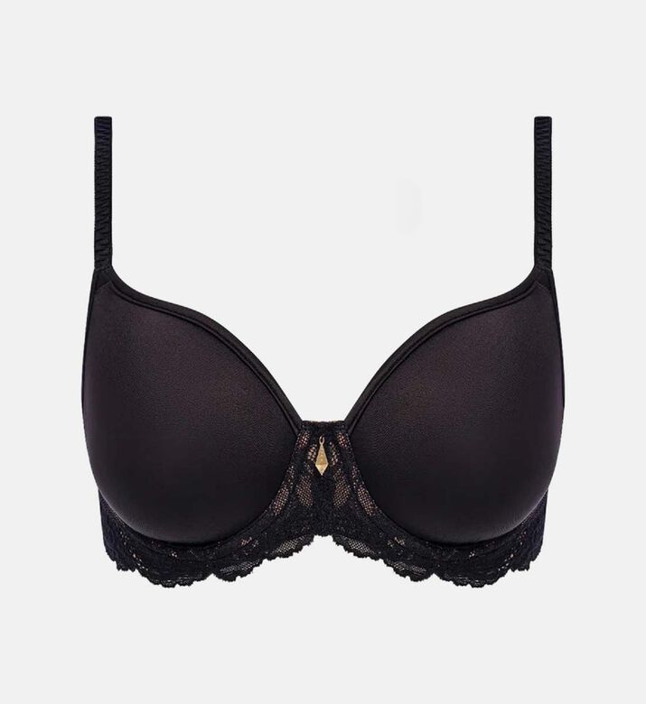 Wacoal Floral-embroidery Regular-fit Bra, Black, 100, G, Packshot View