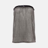 Gilma Leather-trimmed Metallic Top