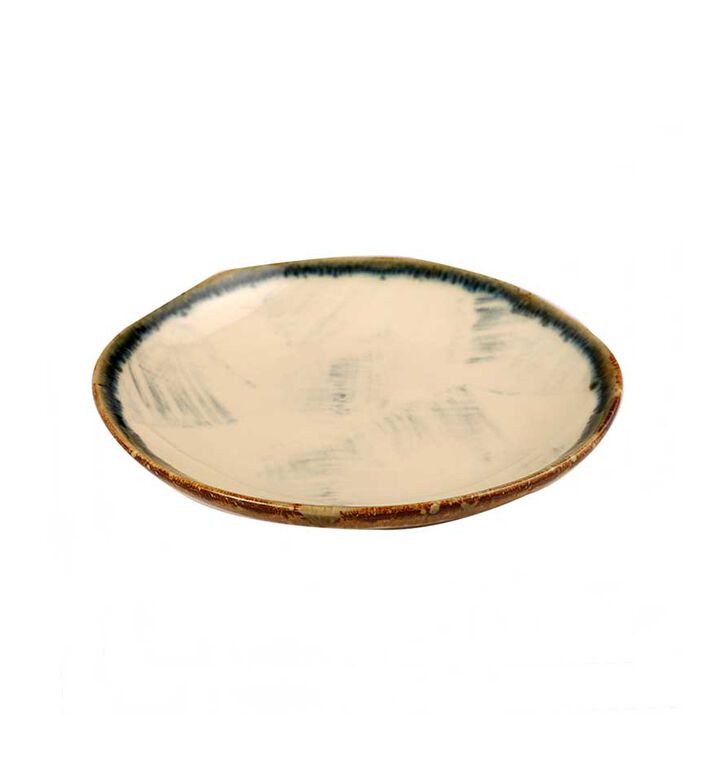 Ceramic Blue Washed Dinner Plate