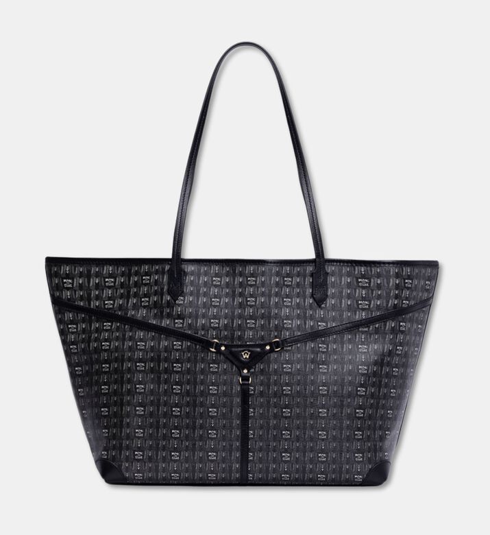 Manc Miri Vegan Grained Leather Tote Bag, Black, Packshot View