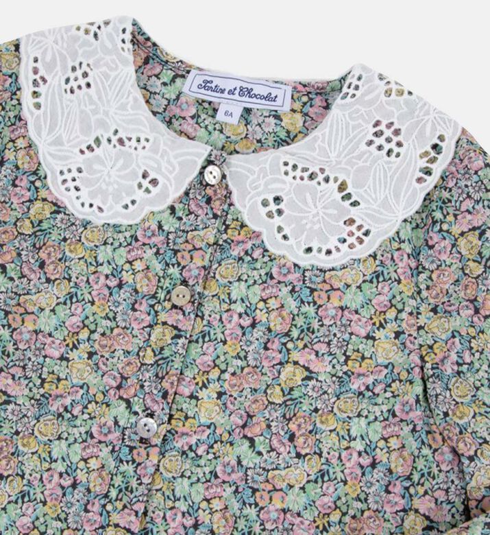 قميص رومانسي بياقة بيتر بان قميص رومانسي بياقة بيتر بان