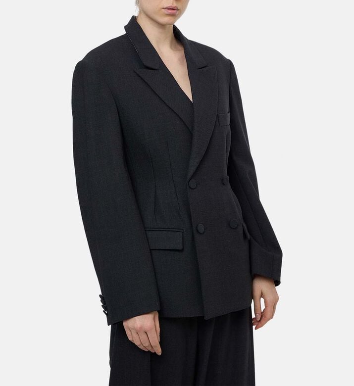 Plan C Double-breasted Closure Blazer, Model View