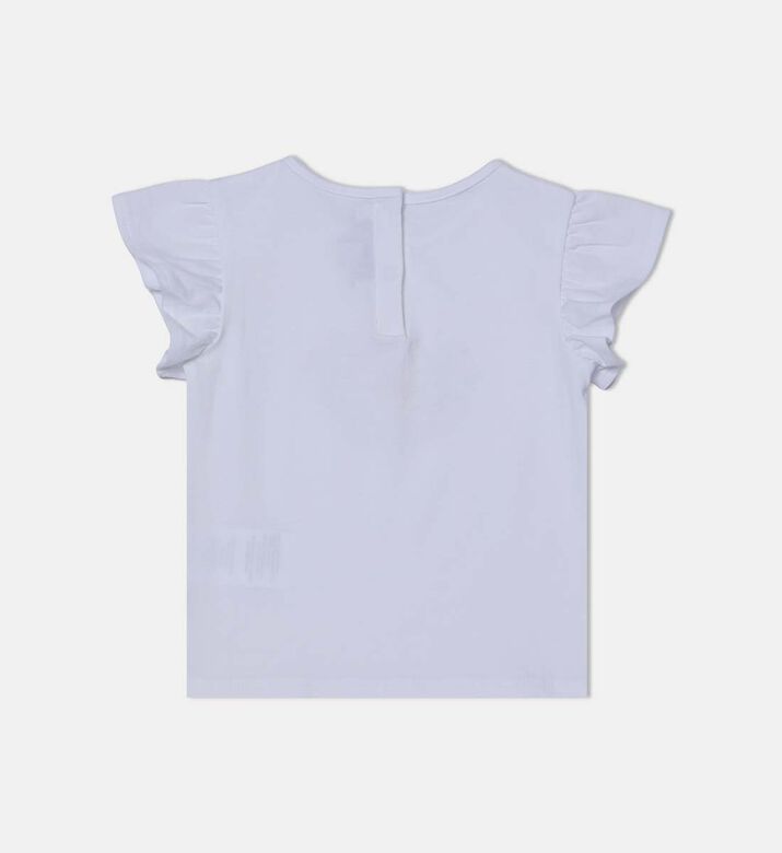 Illustration-print Ruffled Sleeves T-shirt