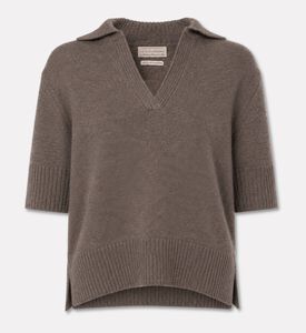 Galeries Lafayette Short-sleeve Recycled-cashmere Sweater, Packshot View