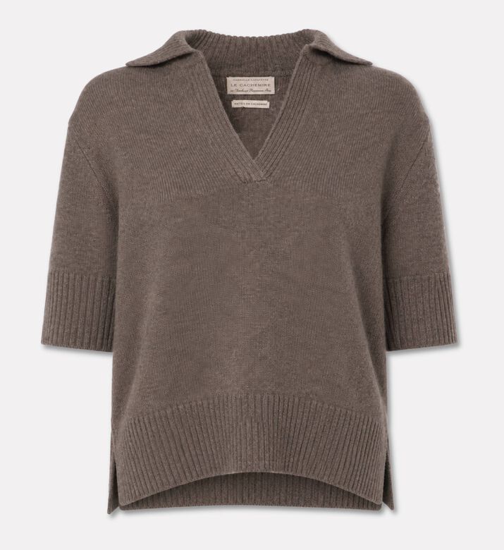 Galeries Lafayette Short-sleeve Recycled-cashmere Sweater, Packshot View