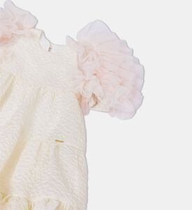 Tulle Fantasy Puffy Tulle Sleeves Midi Dress