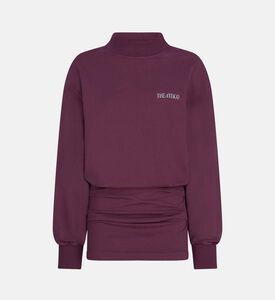 فستان قصير بأكمام طويلة مطرز