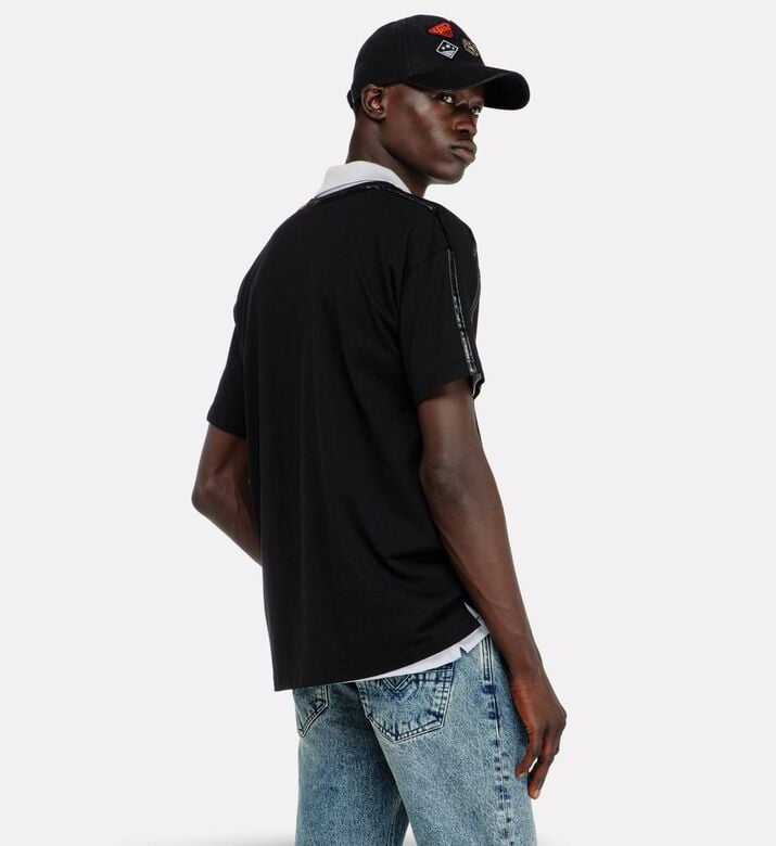 Diesel Tape-detail Crewneck T-shirt, Model View