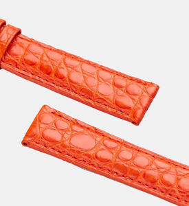 Camille Fournet Satinated Round Scale Watch Strap, Orange, Packshot View