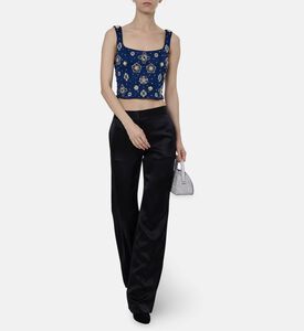 Alice and Olivia Rhinestone-embellished Sleeveless Top, Model View