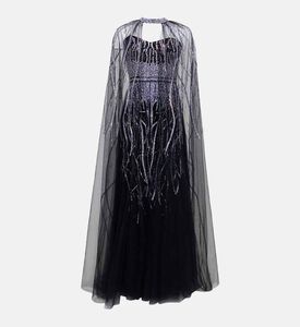 فستان واسع مزين مزخرف بترتر