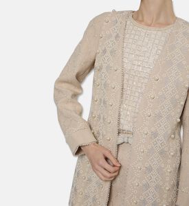 Edward Achour Paris Pearl Embroidery Coat, Model View