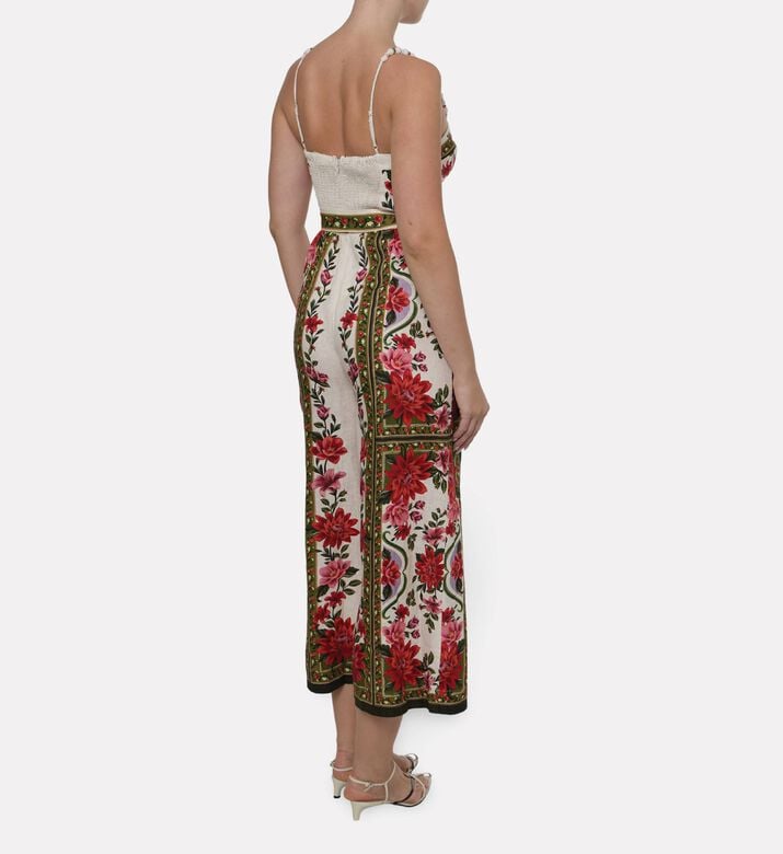 Farm Rio Wonder Wide-leg Printed Jumpsuit, Model View