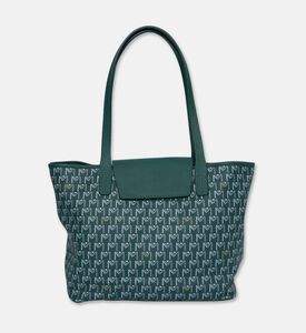 Maya.M All-over Monogram Medium Flap Tote Bag, Khaki, Packshot View