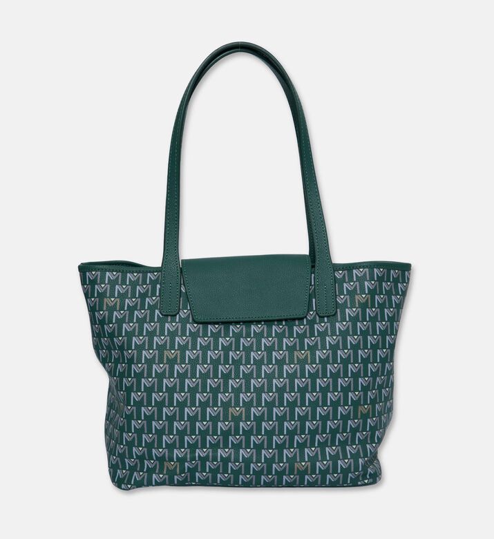 Maya.M All-over Monogram Medium Flap Tote Bag, Khaki, Packshot View