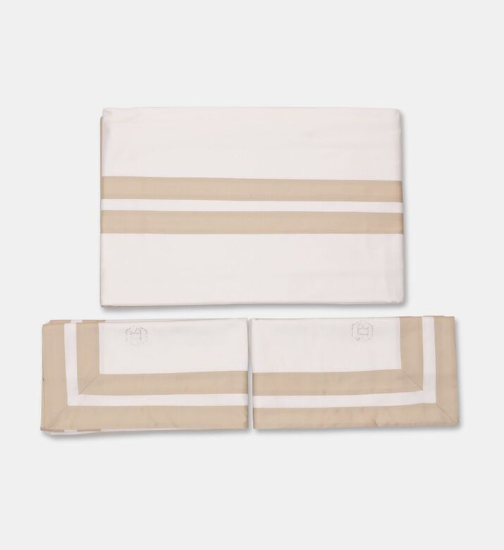 Philipp Plein Stripe Pattern Double Bed Set, White, 240x220-cm, Packshot View