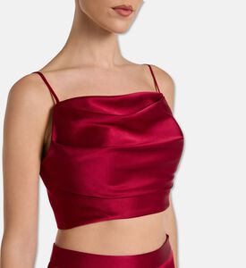 Savanna Top Satin, Burgundy, S, Model View