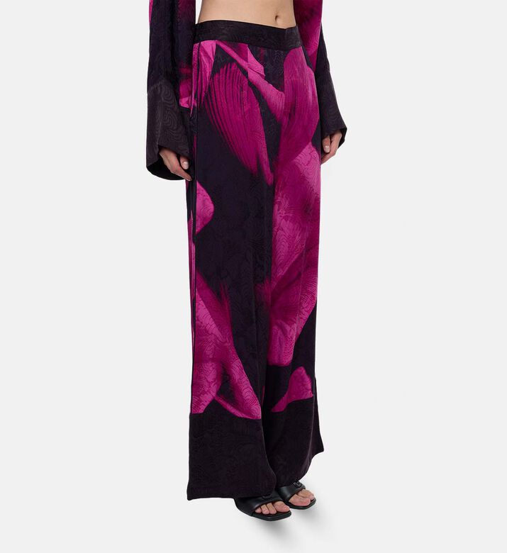Niluu Floral-print Wide-leg Pants, Model View