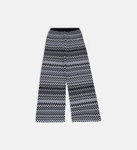 Knit All-over Print Wide-leg Pants