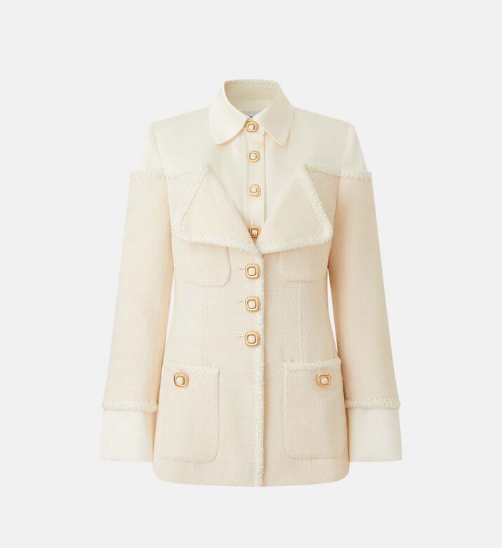 Textured Button-front Coat