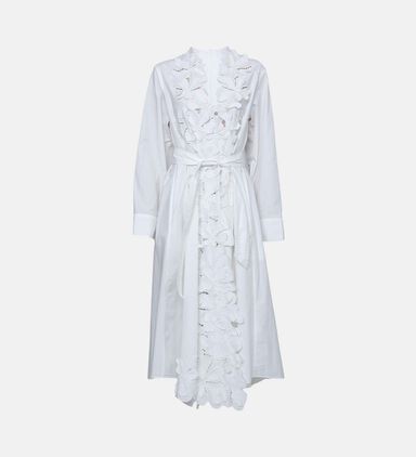 Floral Embellished Trench Coat